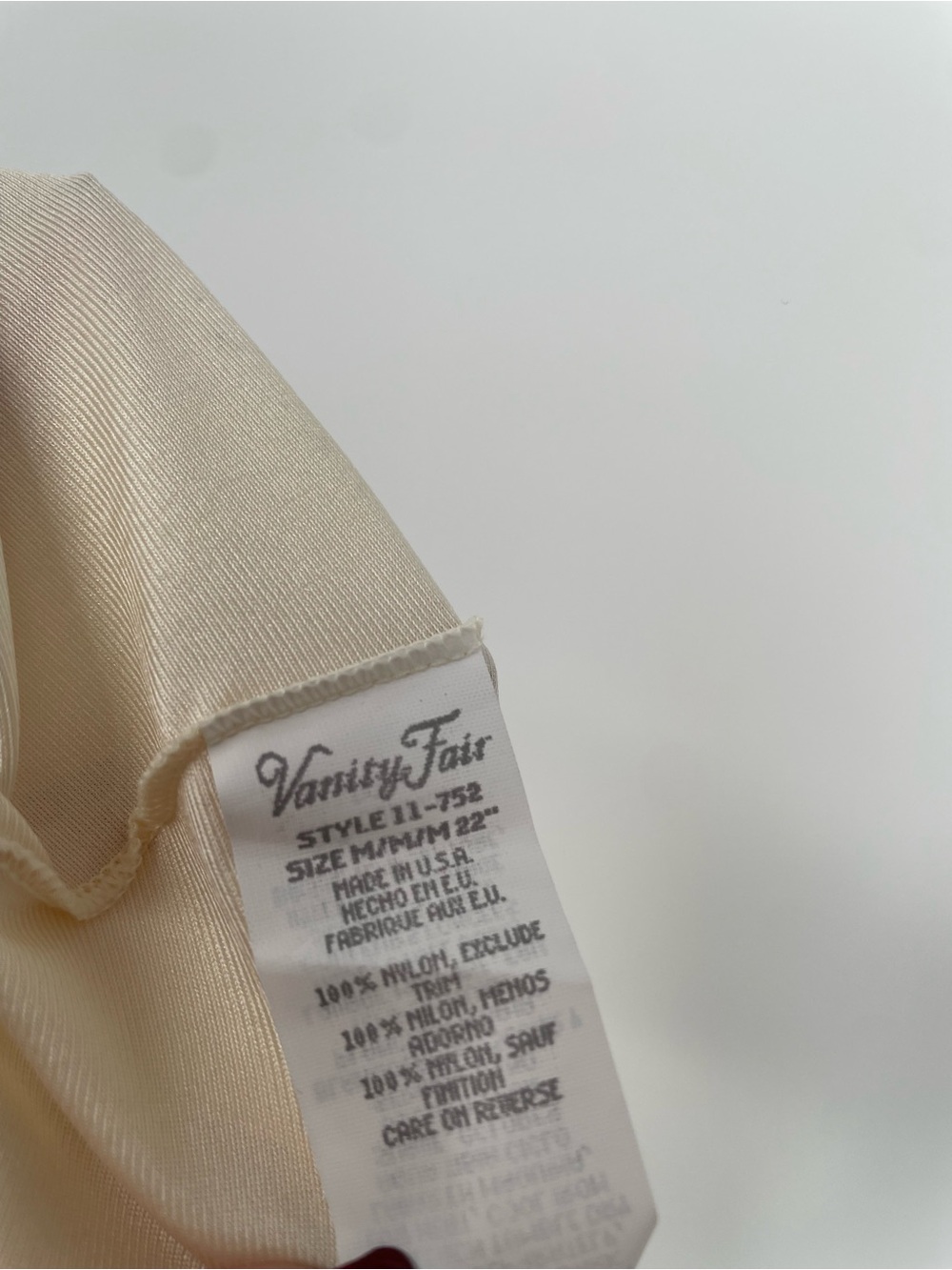 Vintage Vanity Fair Cream Nylon Half Slip
With Wide Lace Hem & Side Slit - Picture 8 of 8